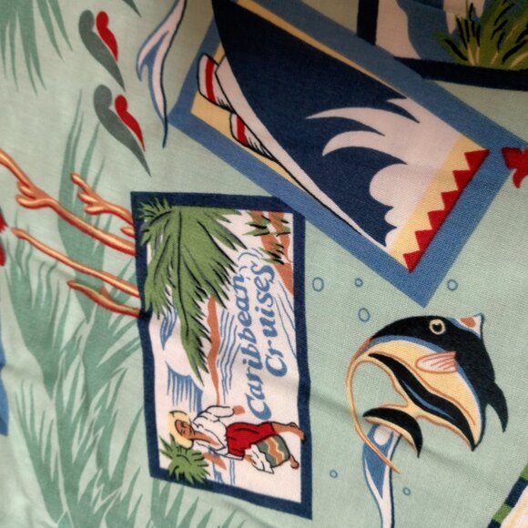 Reyn Spooner Fabric Material Rayon Caribbean Cruises Jamaica Fish Beach 81x58" - Picture 9 of 12